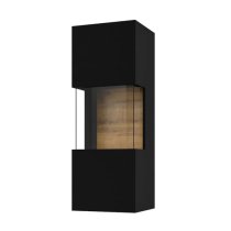 Azusa Wooden Display Cabinet Wall Hung In Matt Black