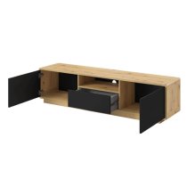 Altea Wooden TV Stand 2 Doors 1 Drawer In Torus Oak With LED