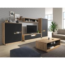 Altea Wooden TV Stand 2 Doors 1 Drawer In Torus Oak With LED