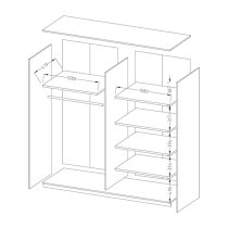 Biloxi Mirrored Wardrobe 2 Sliding Doors 221cm In Monastery Oak