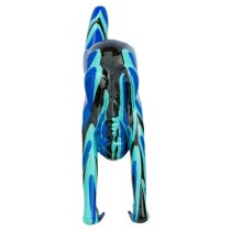 Amorous Stretching Yoga Lady Sculpture In Black and Blue