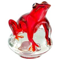 Bogota Glass Jungle Frog Ornament In Red