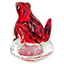 Bogota Glass Jungle Frog Ornament In Red