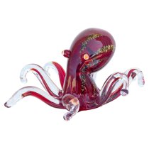 Bogota Glass Octopus Ornament In Red