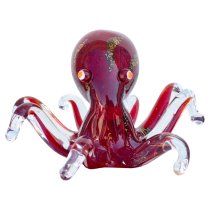 Bogota Glass Octopus Ornament In Red