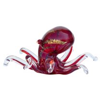 Bogota Glass Octopus Ornament In Red