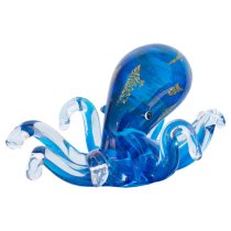 Bogota Glass Octopus Ornament In Blue