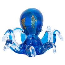 Bogota Glass Octopus Ornament In Blue