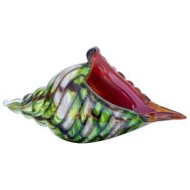 Bogota Glass Shell Ornament In Green And Red