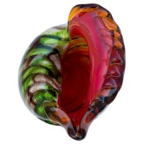 Bogota Glass Shell Ornament In Green And Red