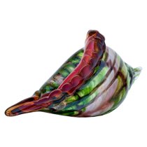 Bogota Glass Shell Ornament In Green And Red