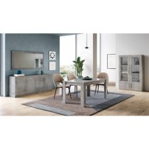 Breta Wall Mirror Rectangular Large In Grey High Gloss Frame