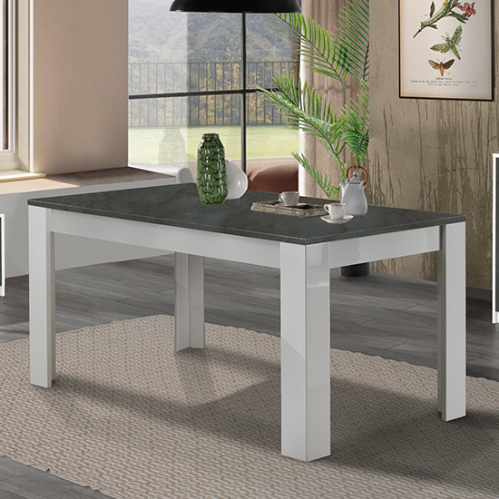 Graz Wooden Dining Table 190cm In Matt White And Oxide