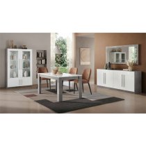 Gilon High Gloss Dining Table 190cm In White And Grey