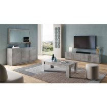 Breta High Gloss TV Stand 4 Doors In Grey Marble Effect