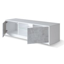 Sion TV Stand 2 Doors In White And Concrete Effect With LED