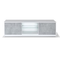 Sion TV Stand 2 Doors In White And Concrete Effect With LED