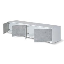 Sion TV Stand 4 Doors In Matt White And Concrete Effect