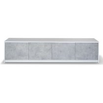 Sion TV Stand 4 Doors In Matt White And Concrete Effect