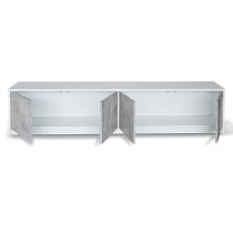 Sion TV Stand 4 Doors In Matt White And Concrete Effect