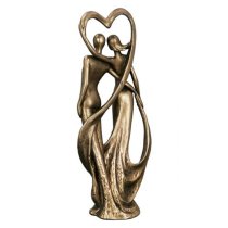 Ocala Polyresin Figure Heart Couple Sculpture In Gold