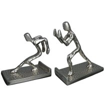 Moline Aluminium Bookend Hold Sculpture In Silver