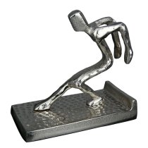 Moline Aluminium Bookend Hold Sculpture In Silver