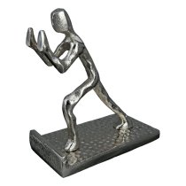 Moline Aluminium Bookend Hold Sculpture In Silver