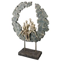 Ocala Polyresin Family Sculpture In Gold And Green