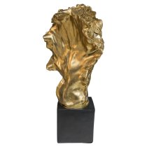 Buda Resin Lion Bust Sculpture In Gold And Black