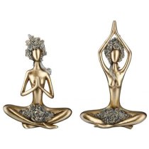 Ocala Polyresin Yoga Figure Rose Sculpture One In Gold