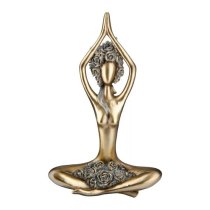 Ocala Polyresin Yoga Figure Rose Sculpture One In Gold