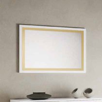 Geneva Wall Mirror In White And Geneva High Gloss Frame