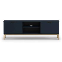 Pavia Wooden TV Stand With 2 Doors In Navy