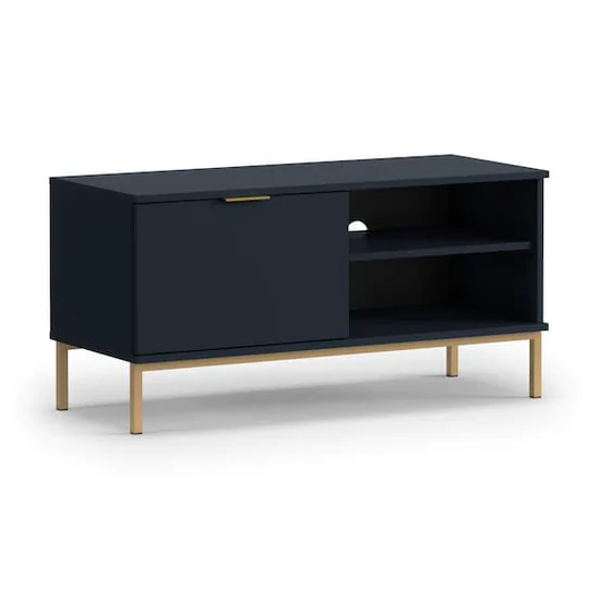 Pavia Wooden TV Stand With 1 Door In Navy