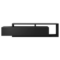 Belek Wooden TV Stand With 1 Drawer In Matt Black