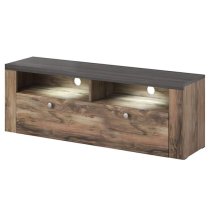 Leon Wooden TV Stand With 1 Door In Satin Oak