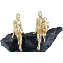 Ocala Polyresin Family Sculpture In Gold