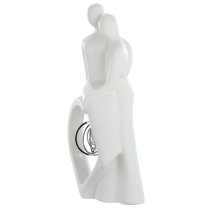 Moline Ceramics Francis Couple Tenderness Sculpture In White