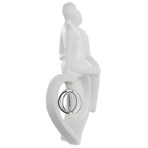 Moline Ceramics Francis Couple Tenderness Sculpture In White