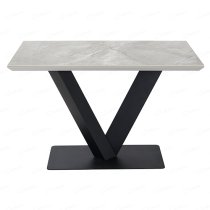 Anzio Ceramic Marble Dining Table Rectangular In Grey