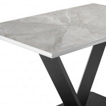 Anzio Ceramic Marble Dining Table Rectangular In Grey