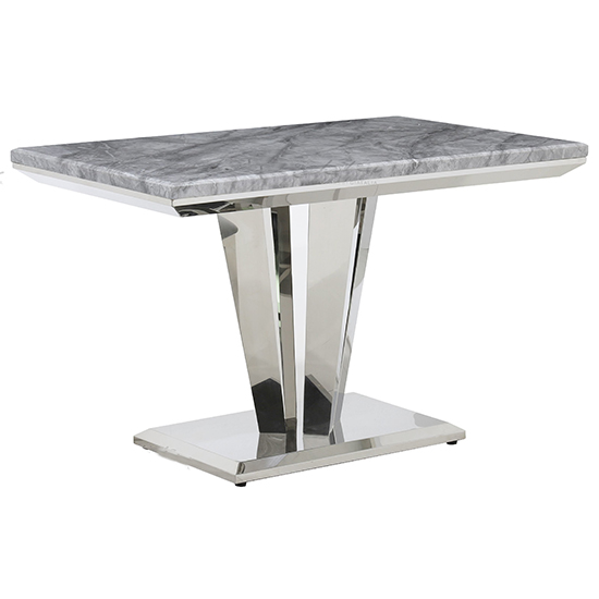 Rouen Marble Dining Table Rectangular In Grey