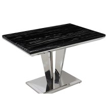 Rouen Marble Dining Table Rectangular In Black