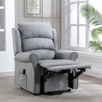 Alanya Fabric Dual Motor Riser Recliner Chair In Grey