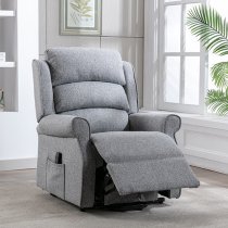 Alanya Fabric Dual Motor Riser Recliner Chair In Grey