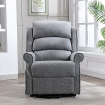 Alanya Fabric Dual Motor Riser Recliner Chair In Grey