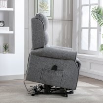 Alanya Fabric Dual Motor Riser Recliner Chair In Grey