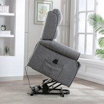 Alanya Fabric Dual Motor Riser Recliner Chair In Grey