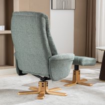 Dox Fabric Swivel Recliner Chair And Stool In Lisbon Teal